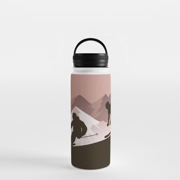 Winter Sport • Best Skiing Design Ever • Brown Background Water Bottle
