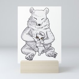 Mother Grizzly and Cub Mini Art Print