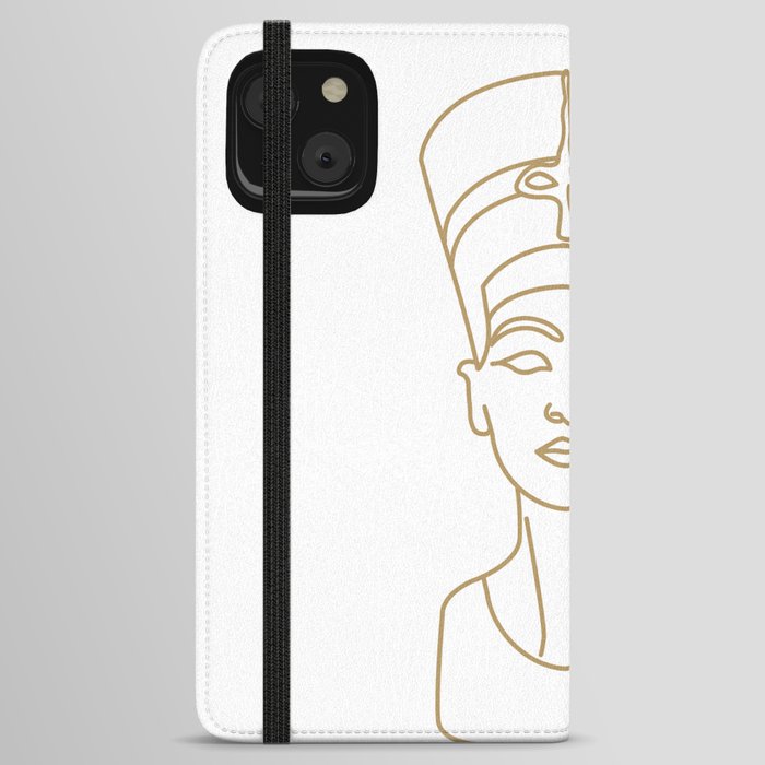 Bust of Nefertiti sculpture great royal wife goddess in Egyptian culture	 iPhone Wallet Case