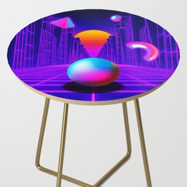 Neon sunset, trench and sphere Side Table