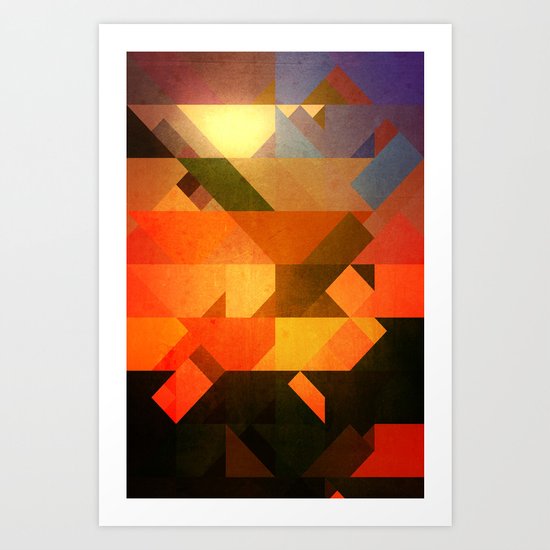 Retro Triangle and Texture Art Print