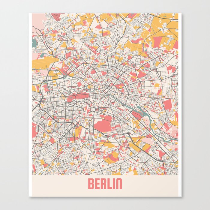 Berlin city map Canvas Print