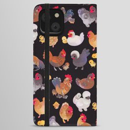 Chicken and Chick - dark iPhone Wallet Case