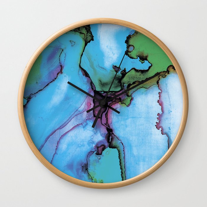 Blue cian abstract Wall Clock