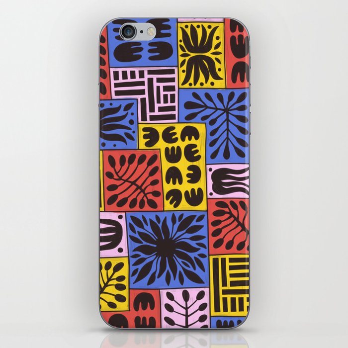 Bold Colorful Floral Patchwork iPhone Skin