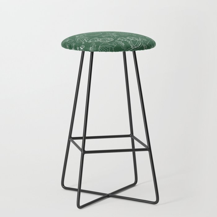 Green Chalk Board With White Children Toys Seamless Pattern    Bar Stool