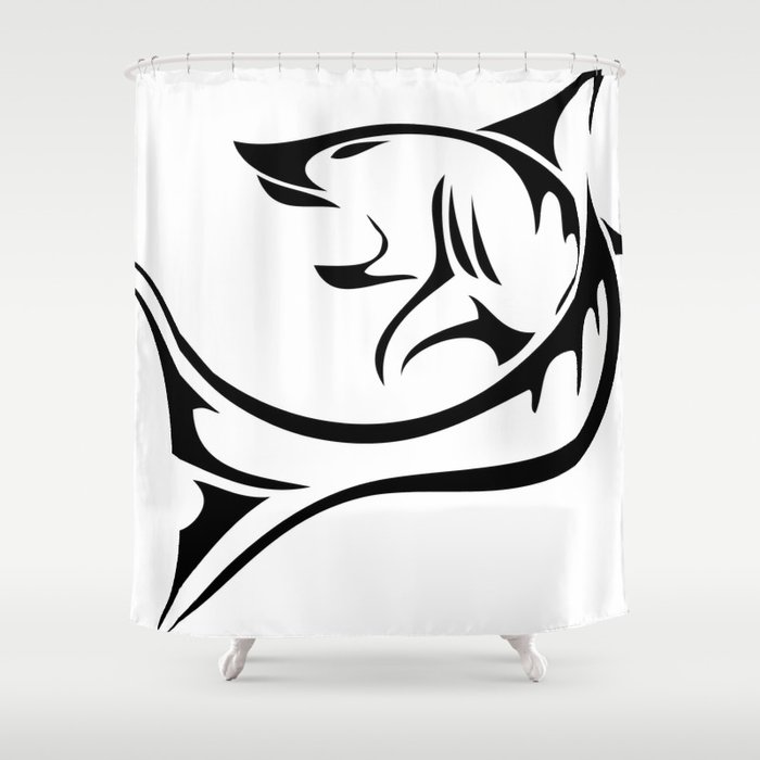 Tattoo shark Shower Curtain