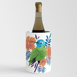 Tropical, Colorful Hummingbird Wine Chiller