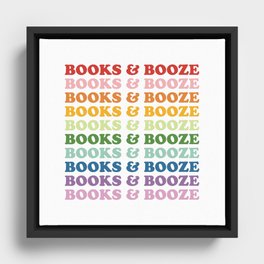 Books & Booze Framed Canvas