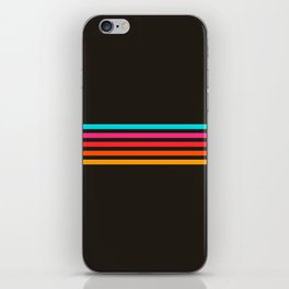 Nodah - Classic Colorful Abstract Retro Stripes on Black iPhone Skin