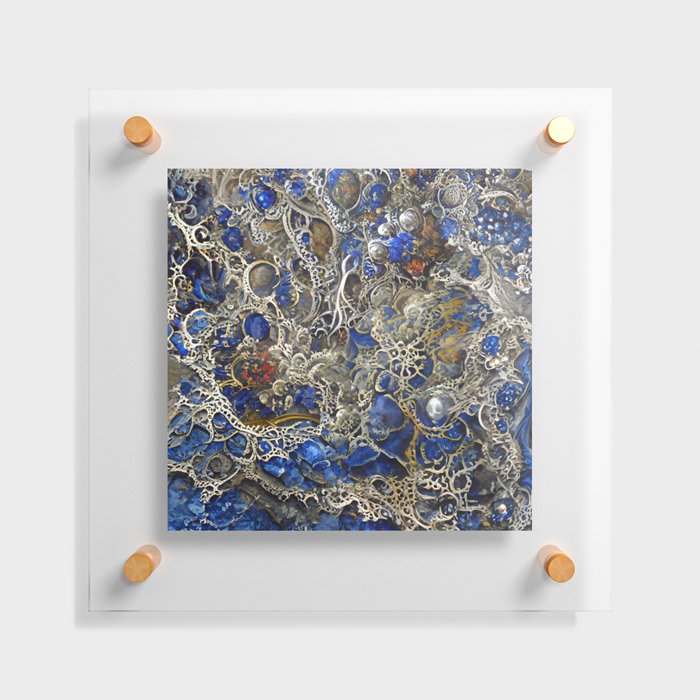 Silver and Azurite Floating Acrylic Print