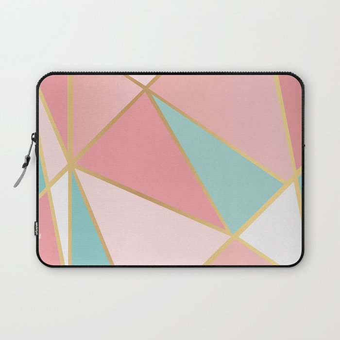 Rose Gold / Blue Triangles Laptop Sleeve