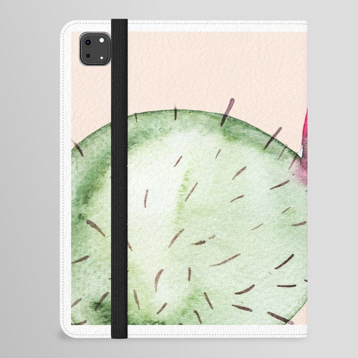 Hug me- Cactus and typography and watercolor iPad Folio Case