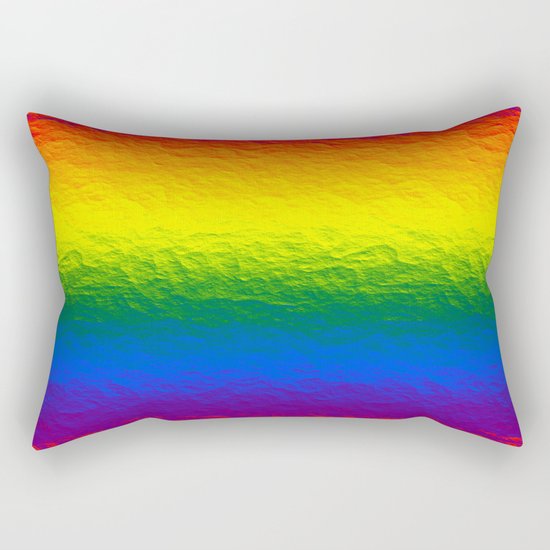 Rainbow Gradient Painted Pattern Rectangular Pillow