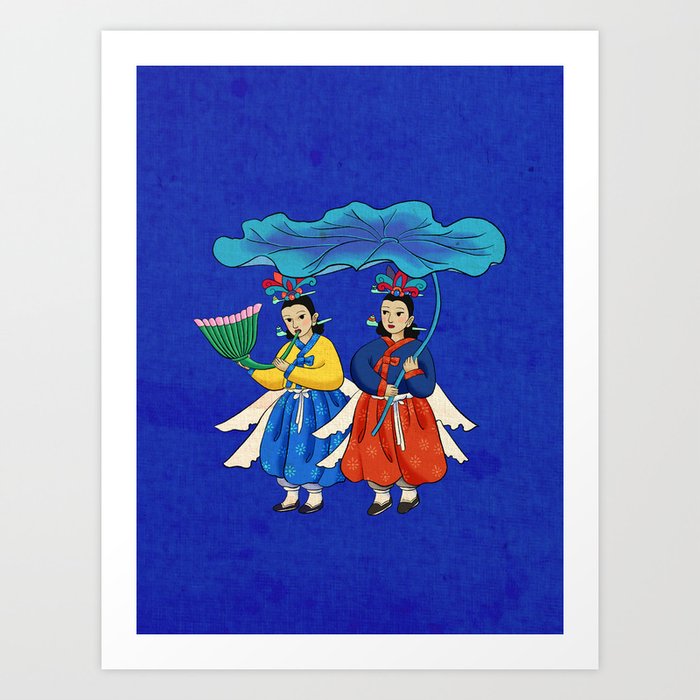 Minhwa: Taoist Fairy Sisters B-2 Type Art Print