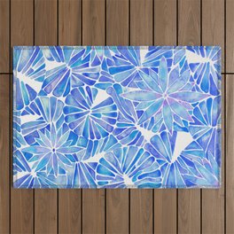 Water Lilies – Blue Outdoor Rug