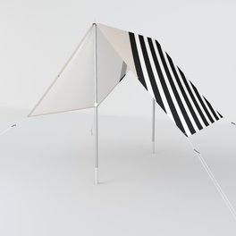 Geometric Art Color Block and Stripes in Ivory, Black and White Sun Shade