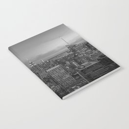 Manhattan sunset. Black and white photo Notebook