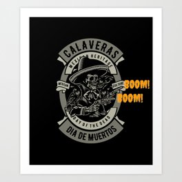 Calaveras Skull Boom Boom Art Print