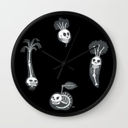 X-rays vegetables (black background) Wall Clock