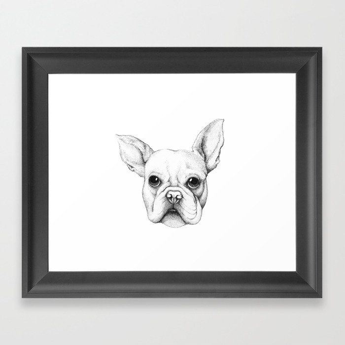 Cute french bulldog Framed Art Print