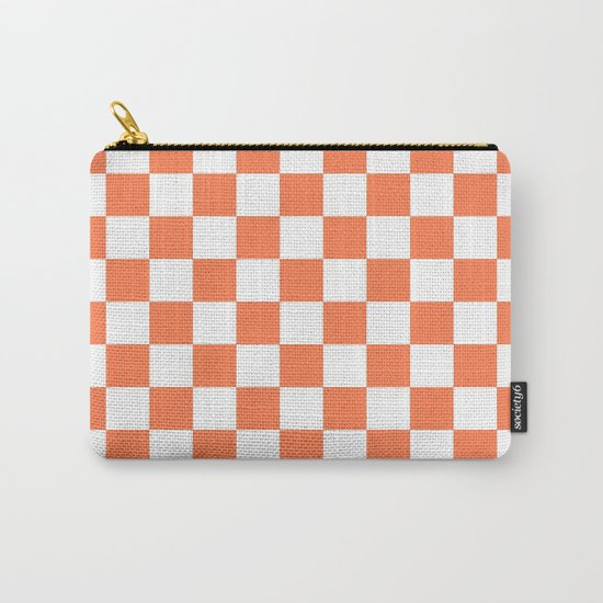 Checker (Coral/White) Carry-All Pouch