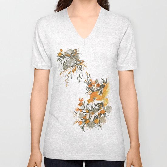 fox in foliage Unisex V-Neck
