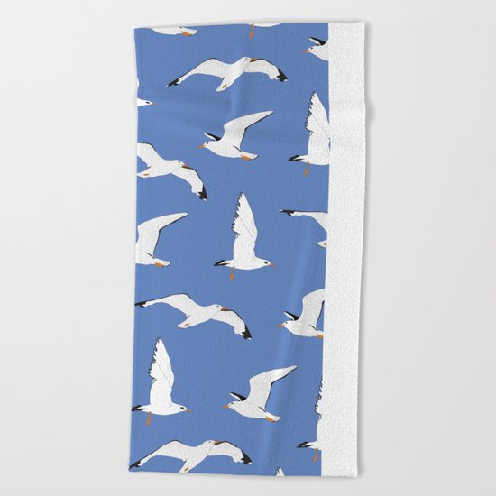 Gathering Seagulls at the Cricket Beach Towel