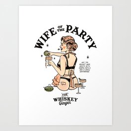 Wife Of The Party: Sexy Woman In Lingerie Making Cocktails Art Print