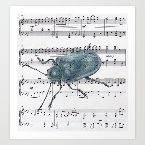 Music Beetle Art Print