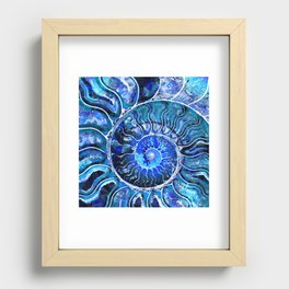 Deep Blue Nautilus Seashell Art by Sharon Cummings Recessed Framed Print