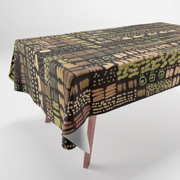 khaki green ink marks hand-drawn collection Tablecloth