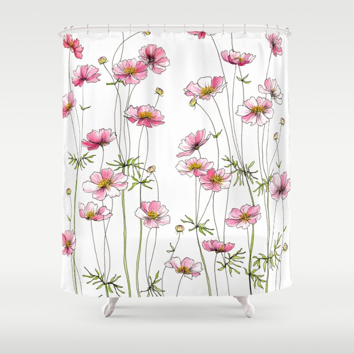 flower shower curtain for cheap