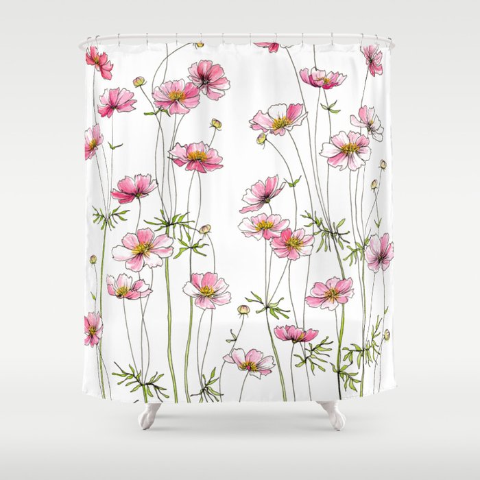 Flower Shower Curtain Home Living Shower Curtains Rings Kromasol Com