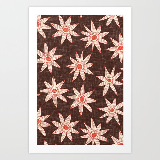 sema brown fire orange Art Print