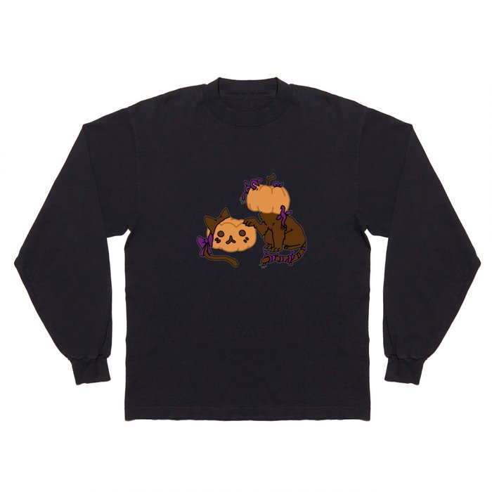 Pumpkin Kitty Long Sleeve T Shirt