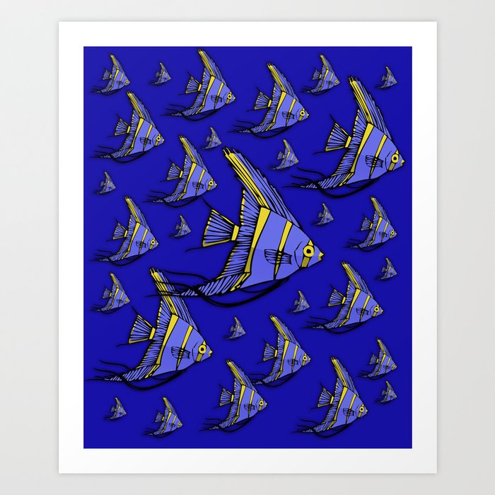 Angelfish Blue Art Print