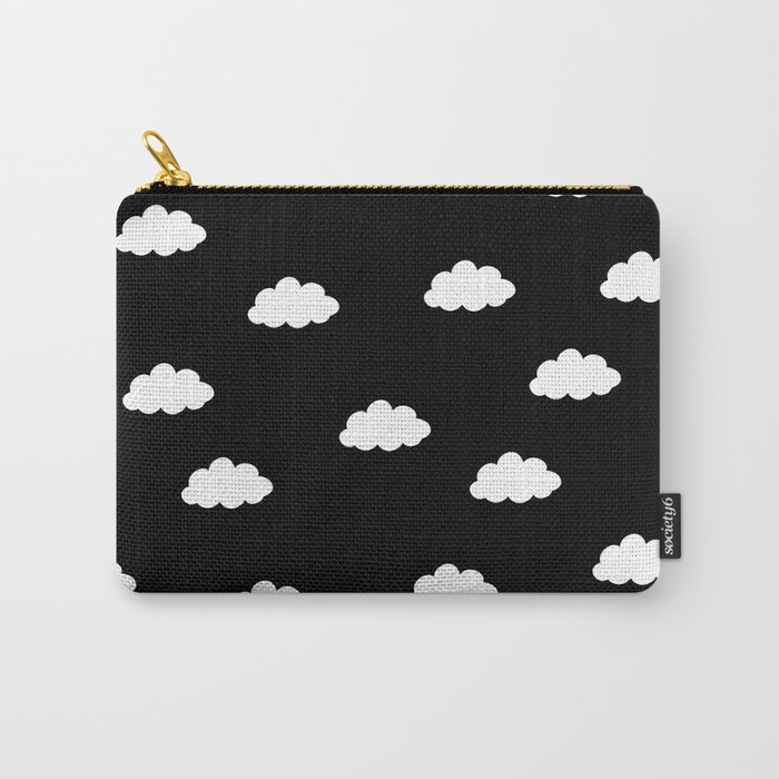 White clouds in black background Carry-All Pouch