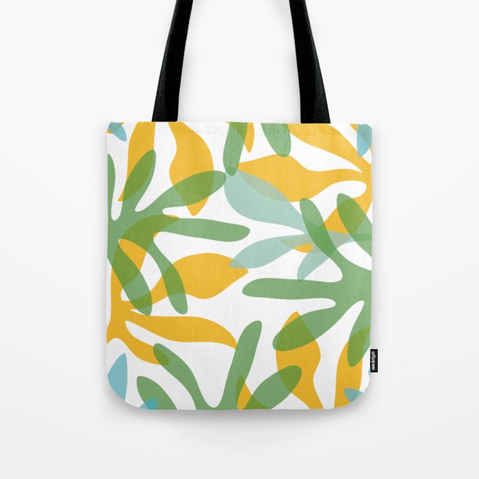 Seychelles Garden Leafy Abstract Pattern in Springtime Colors on White ...