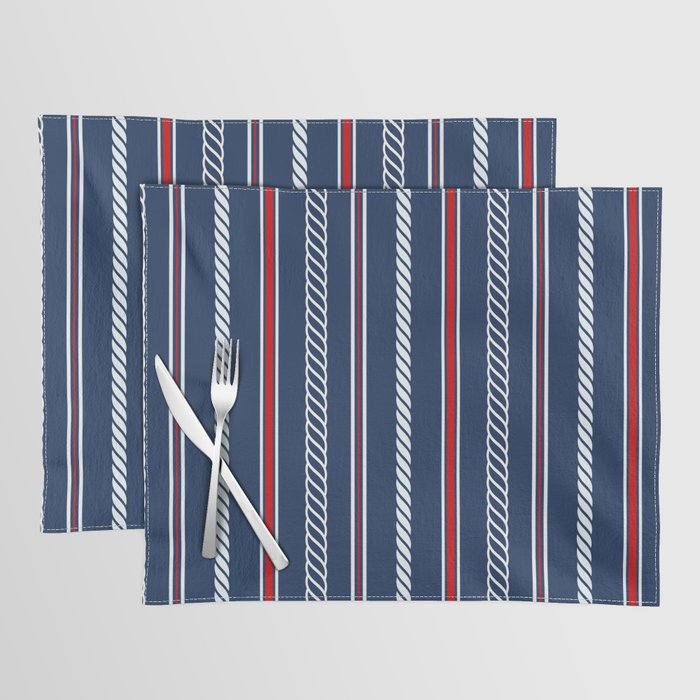 Nautical Blue Boat Stripes Placemat