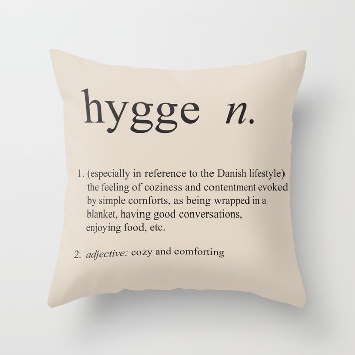 Hygge Definition Throw Pillow