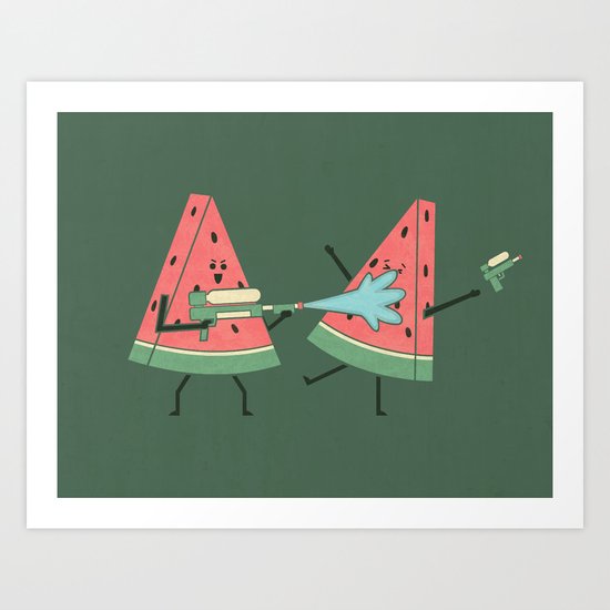 Water Fight Art Print