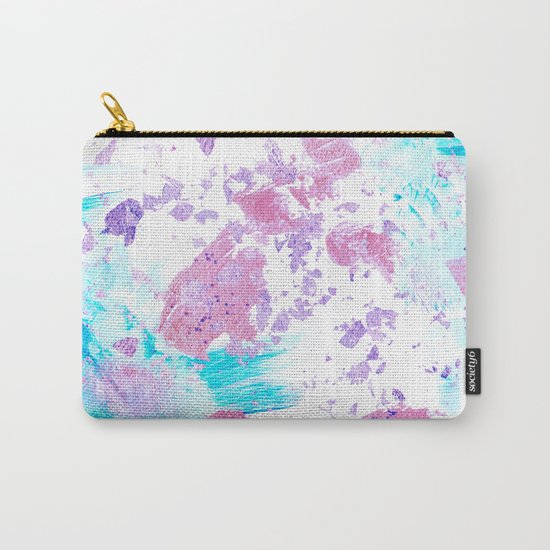 Pink and Blue Metallic Modern Abstract Carry-All Pouch