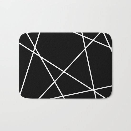 Lines in Chaos I - Black Bath Mat