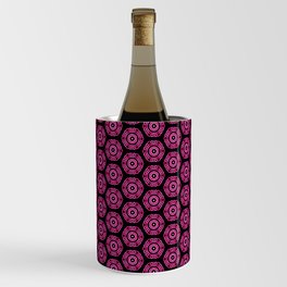 Pink Ornament on Black Background Wine Chiller