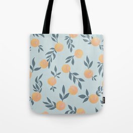 Peaches & Leaves Pattern Tote Bag