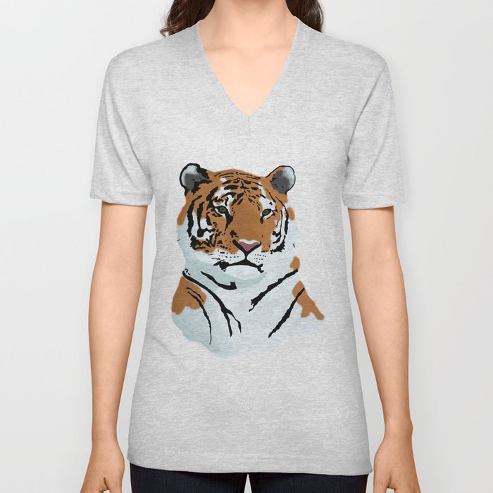 Tiger V Neck T Shirt