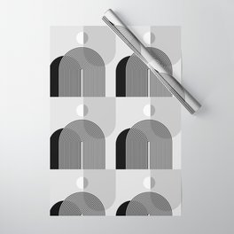 Abstraction_SUNSHINE_BLACK_WHITE_MONO_GREY_POP_ART_0624A Wrapping Paper