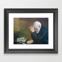 Eric Enstrom Grace Man Praying Over Bread Framed Art Print