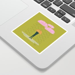 Perfectly Pink Rain Clouds Sticker